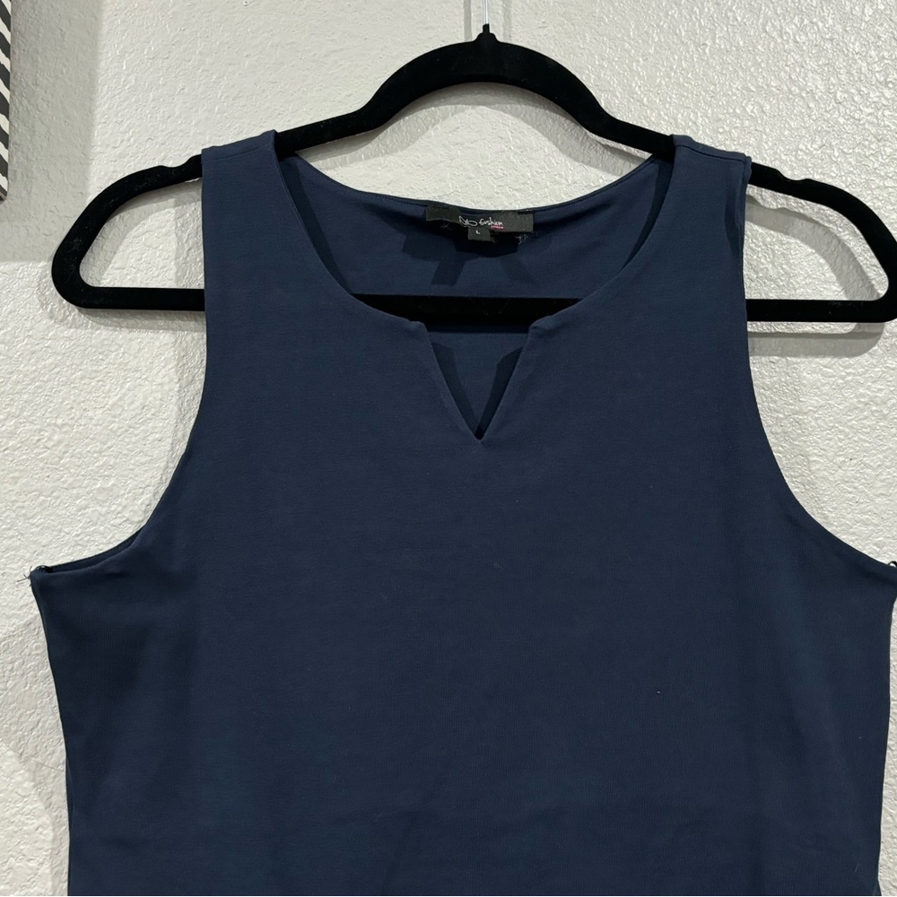 Navy Blue Sleeveless Bodysuit - Picture 2 of 7